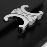 CARD HOLDER WITH FLAP TRIOMPHE IN SHINY CALFSKIN BLACK - Image 5